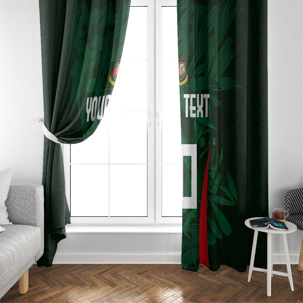 Custom Bangladesh Cricket Window Curtain The Tigers Green-Red Glory