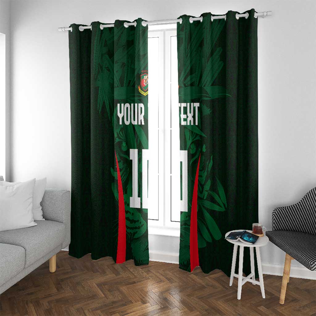 Custom Bangladesh Cricket Window Curtain The Tigers Green-Red Glory