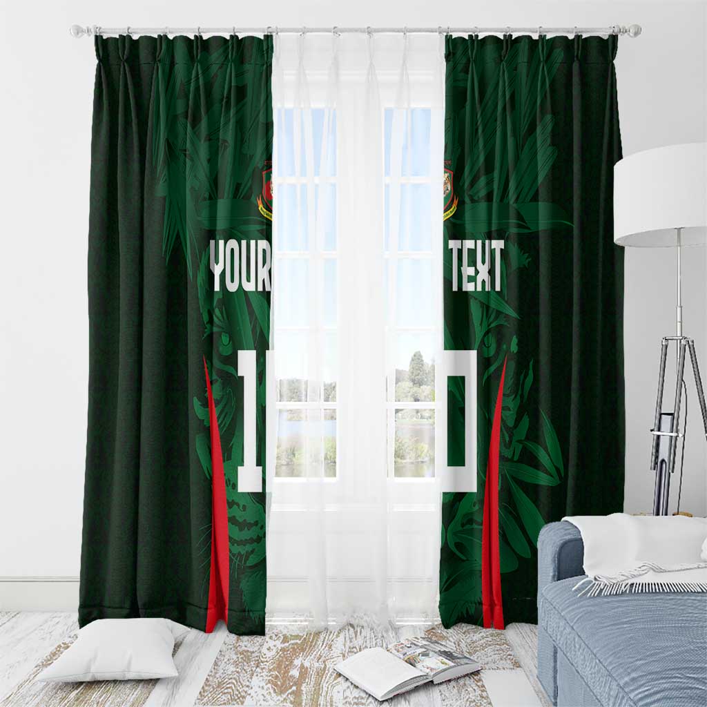 Custom Bangladesh Cricket Window Curtain The Tigers Green-Red Glory
