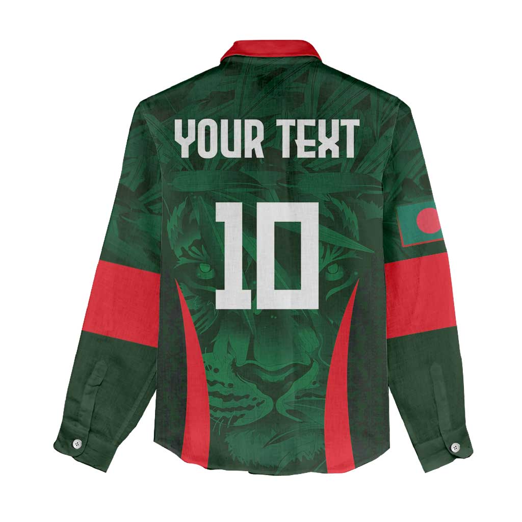 Custom Bangladesh Cricket Women Casual Shirt The Tigers Green-Red Glory