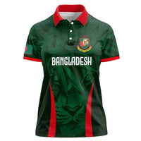 Custom Bangladesh Cricket Women Polo Shirt The Tigers Green-Red Glory