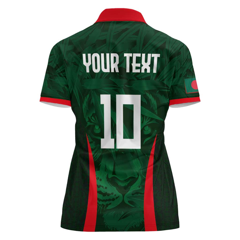 Custom Bangladesh Cricket Women Polo Shirt The Tigers Green-Red Glory