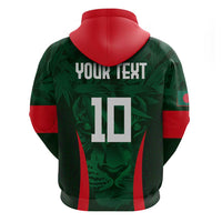 Custom Bangladesh Cricket Zip Hoodie The Tigers Green-Red Glory