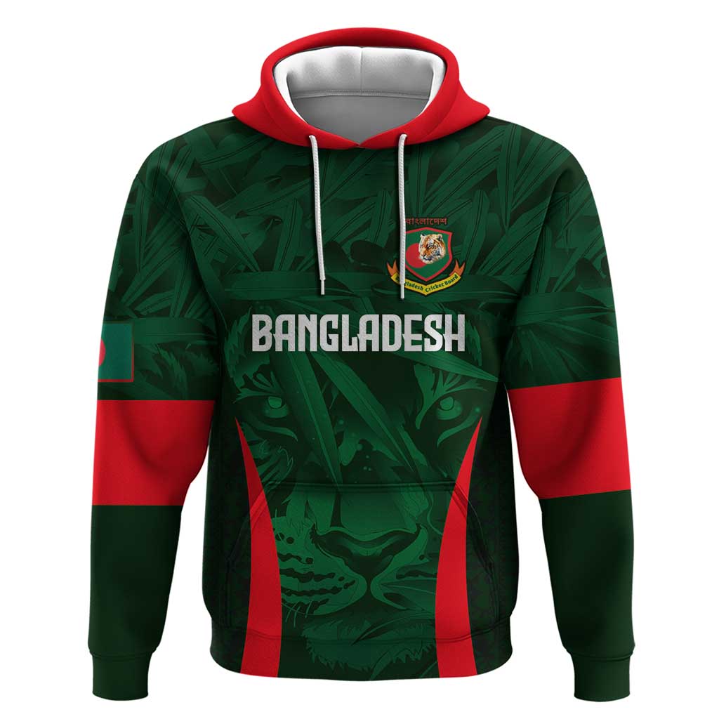 Custom Bangladesh Cricket Zip Hoodie The Tigers Green-Red Glory