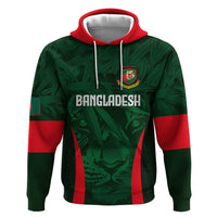 Custom Bangladesh Cricket Zip Hoodie The Tigers Green-Red Glory