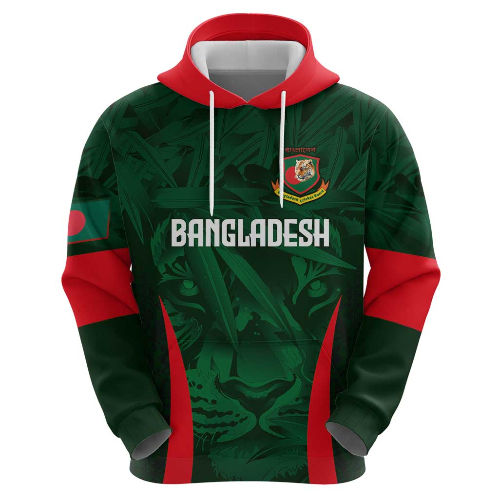 Custom Bangladesh Cricket Zip Hoodie The Tigers Green-Red Glory