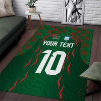 Custom Bangladesh Football Area Rug Bengal Tigers Green-Red Warriors