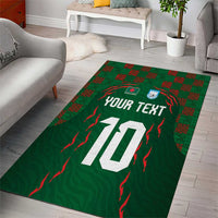 Custom Bangladesh Football Area Rug Bengal Tigers Green-Red Warriors