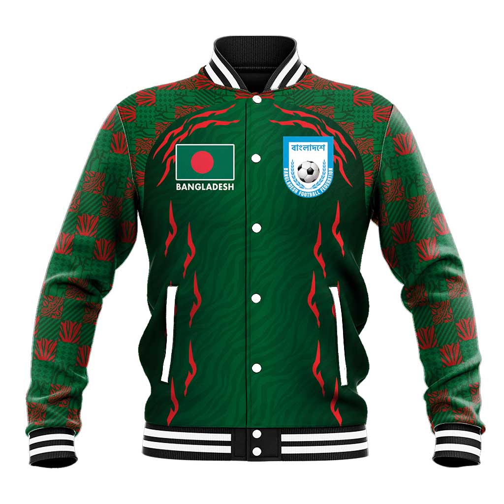 Custom Bangladesh Football Baseball Jacket Bengal Tigers Green-Red Warriors