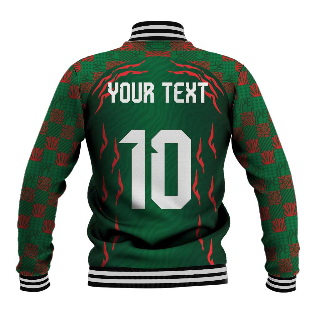 Custom Bangladesh Football Baseball Jacket Bengal Tigers Green-Red Warriors