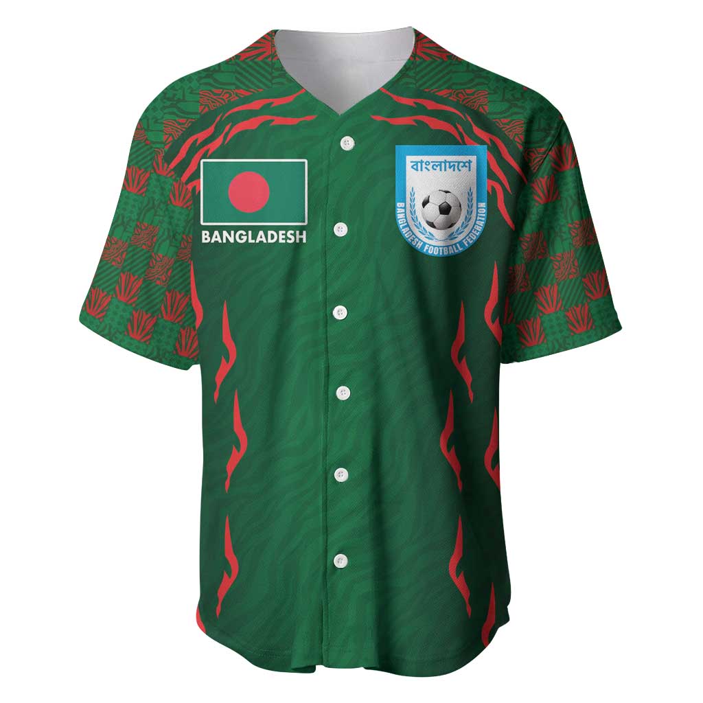 Custom Bangladesh Football Baseball Jersey Bengal Tigers Green-Red Warriors