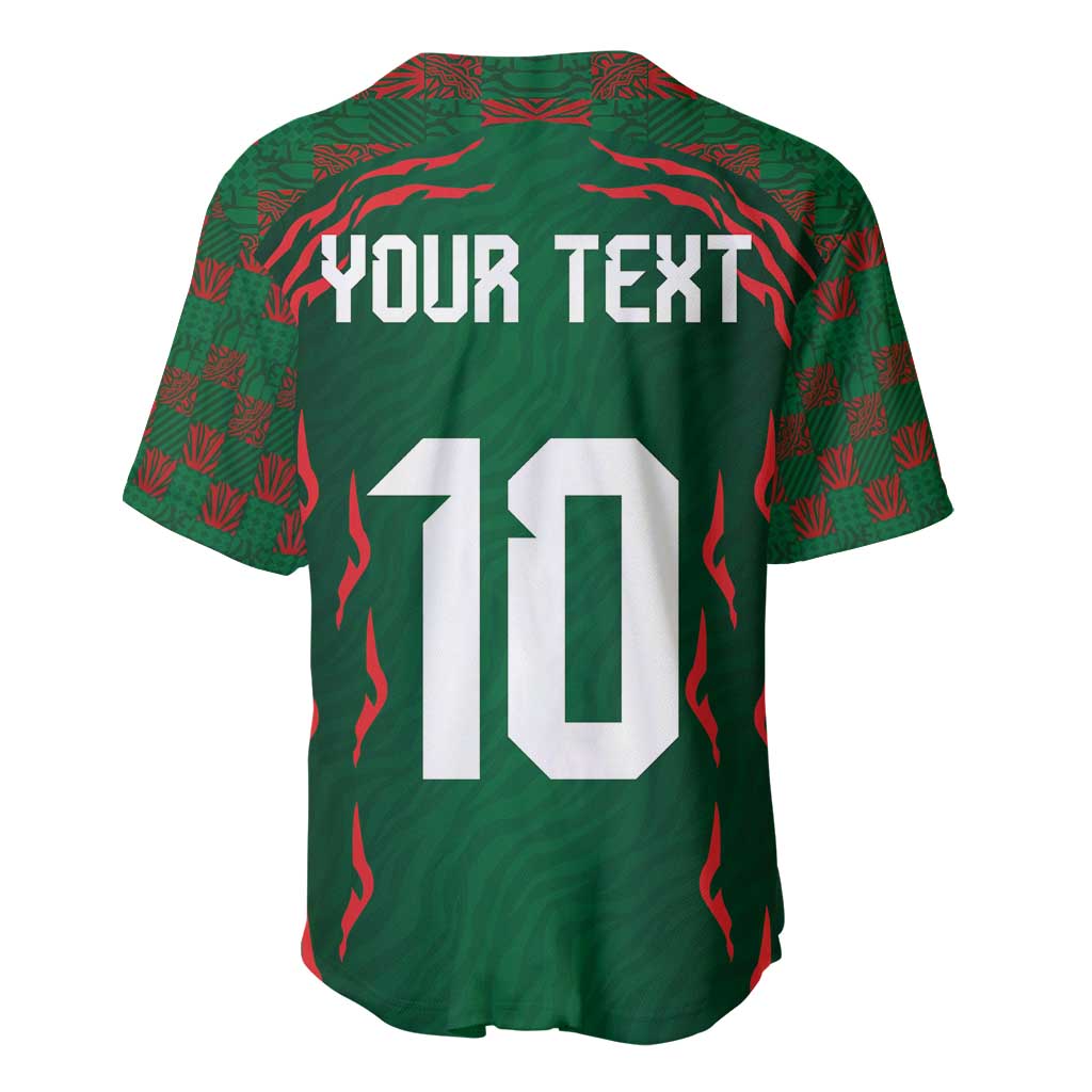 Custom Bangladesh Football Baseball Jersey Bengal Tigers Green-Red Warriors
