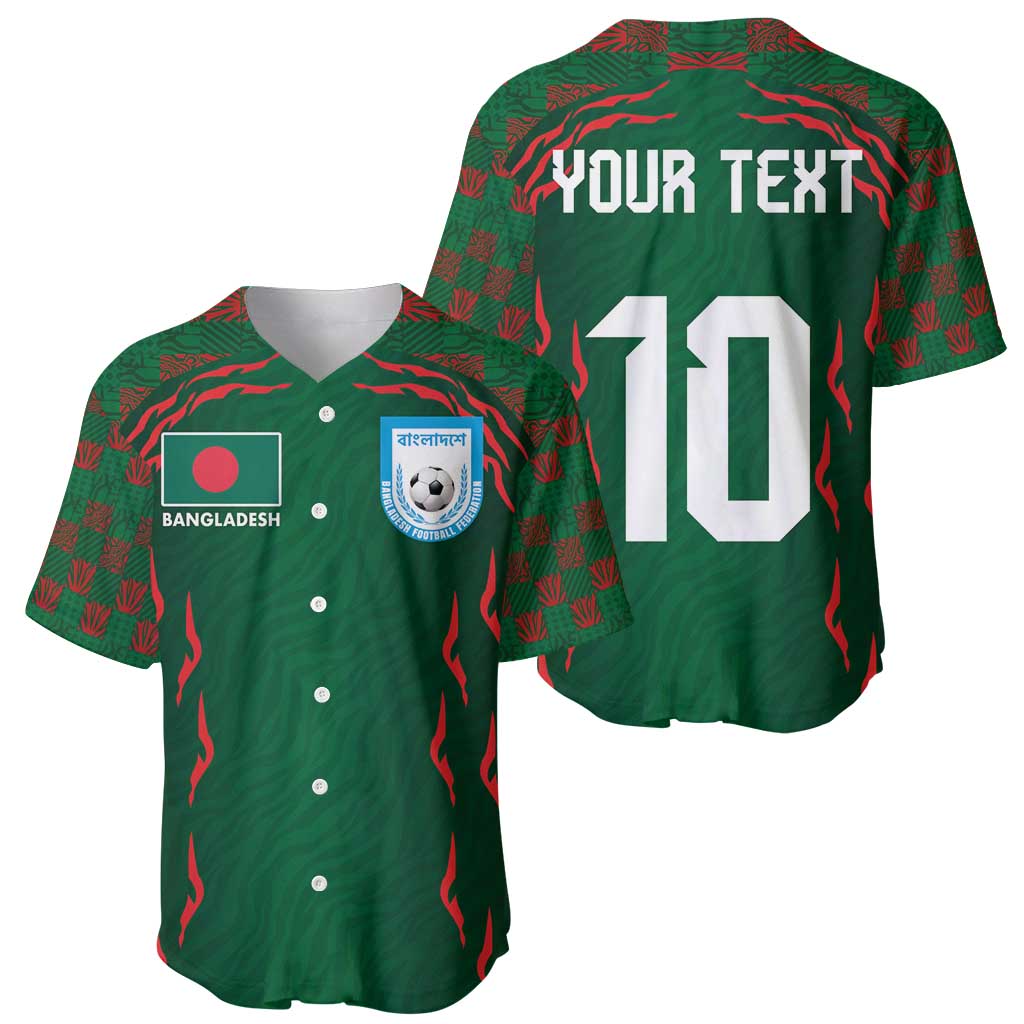 Custom Bangladesh Football Baseball Jersey Bengal Tigers Green-Red Warriors