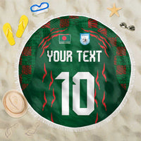 Custom Bangladesh Football Beach Blanket Bengal Tigers Green-Red Warriors