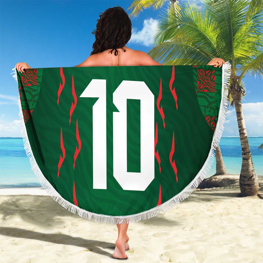 Custom Bangladesh Football Beach Blanket Bengal Tigers Green-Red Warriors