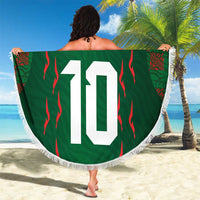Custom Bangladesh Football Beach Blanket Bengal Tigers Green-Red Warriors