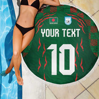 Custom Bangladesh Football Beach Blanket Bengal Tigers Green-Red Warriors