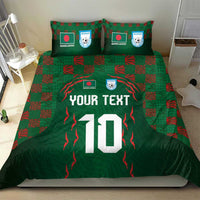 Custom Bangladesh Football Bedding Set Bengal Tigers Green-Red Warriors