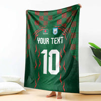Custom Bangladesh Football Blanket Bengal Tigers Green-Red Warriors