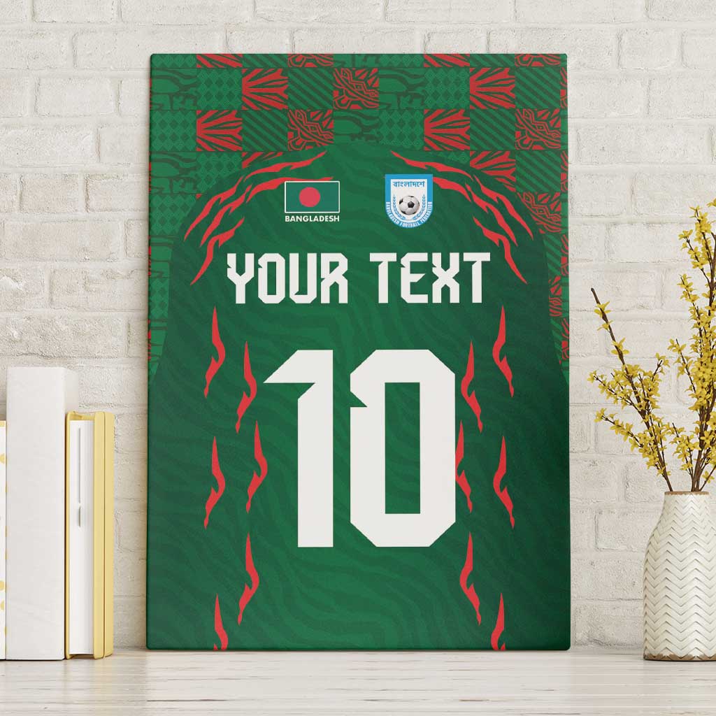 Custom Bangladesh Football Canvas Wall Art Bengal Tigers Green-Red Warriors