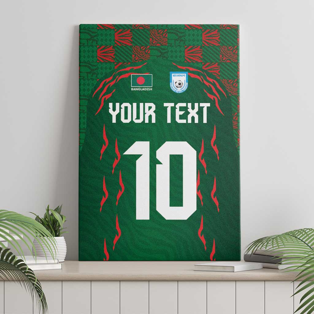 Custom Bangladesh Football Canvas Wall Art Bengal Tigers Green-Red Warriors