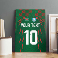 Custom Bangladesh Football Canvas Wall Art Bengal Tigers Green-Red Warriors