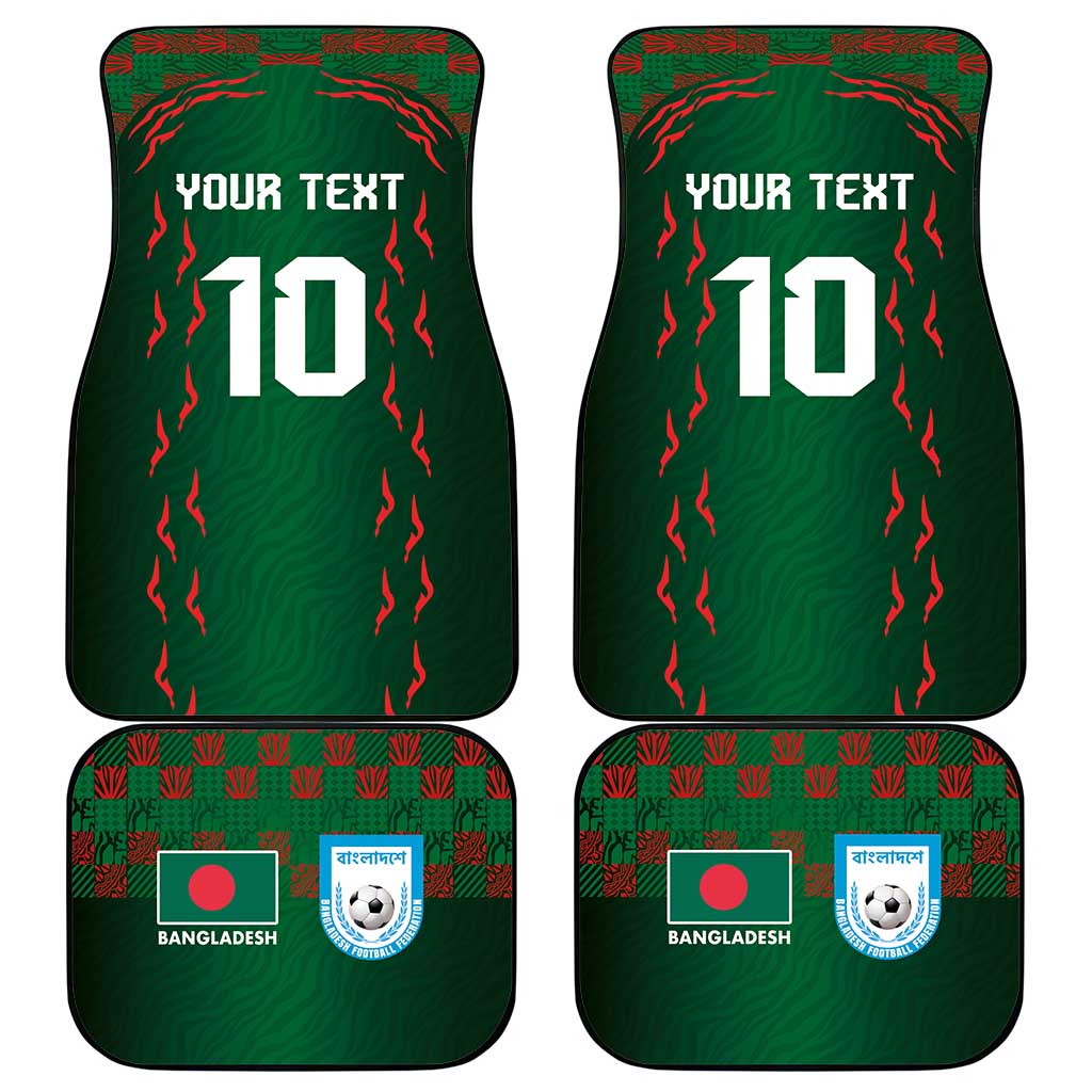 Custom Bangladesh Football Car Mats Bengal Tigers Green-Red Warriors
