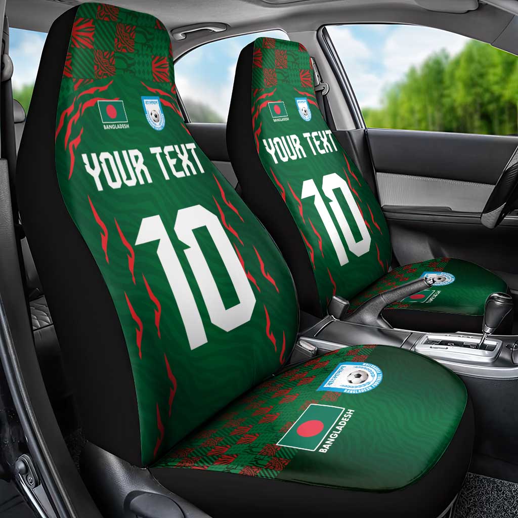Custom Bangladesh Football Car Seat Cover Bengal Tigers Green-Red Warriors