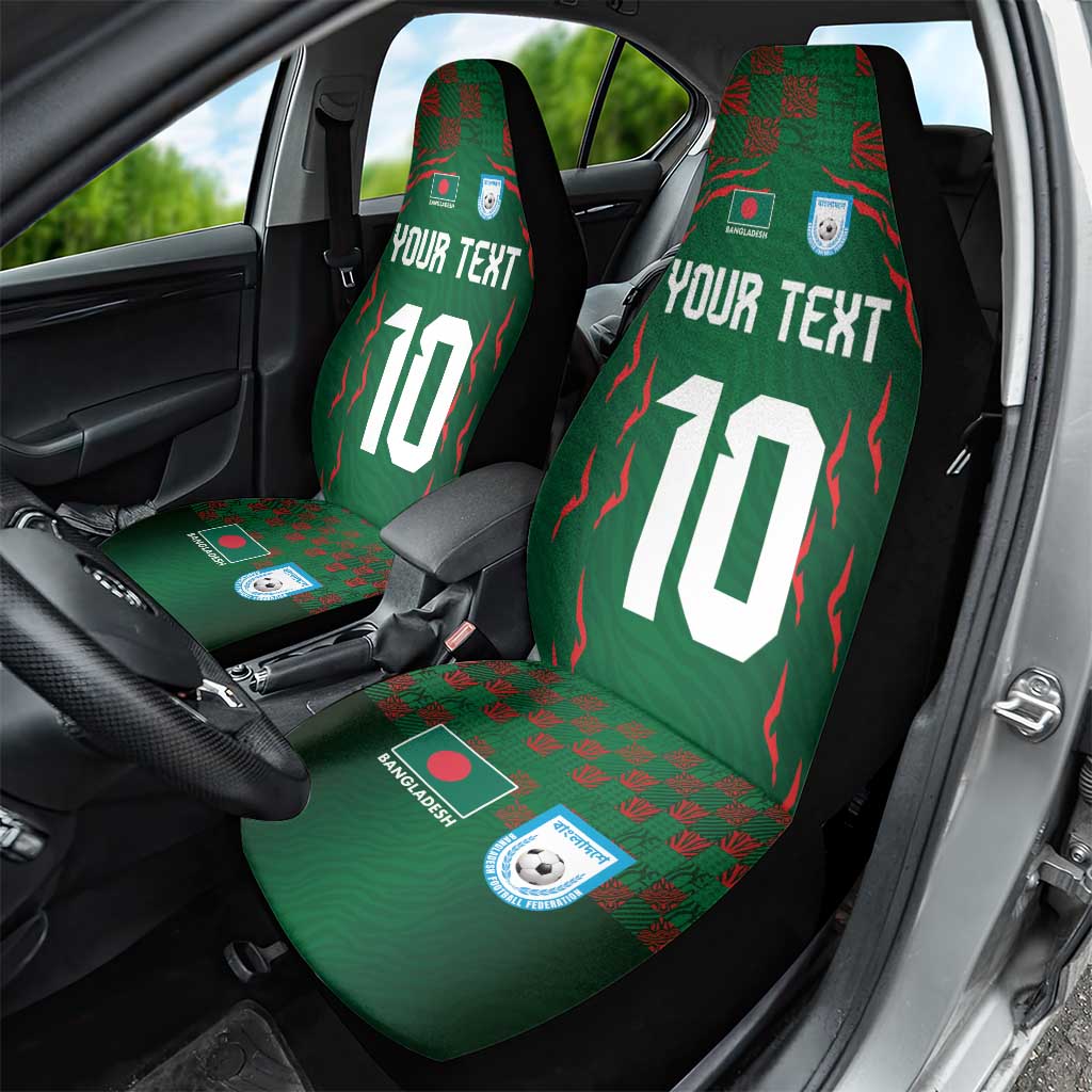 Custom Bangladesh Football Car Seat Cover Bengal Tigers Green-Red Warriors