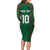 Custom Bangladesh Football Family Matching Long Sleeve Bodycon Dress and Hawaiian Shirt Bengal Tigers Green-Red Warriors