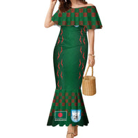 Custom Bangladesh Football Family Matching Mermaid Dress and Hawaiian Shirt Bengal Tigers Green-Red Warriors