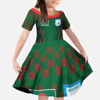 Custom Bangladesh Football Family Matching Puletasi and Hawaiian Shirt Bengal Tigers Green-Red Warriors