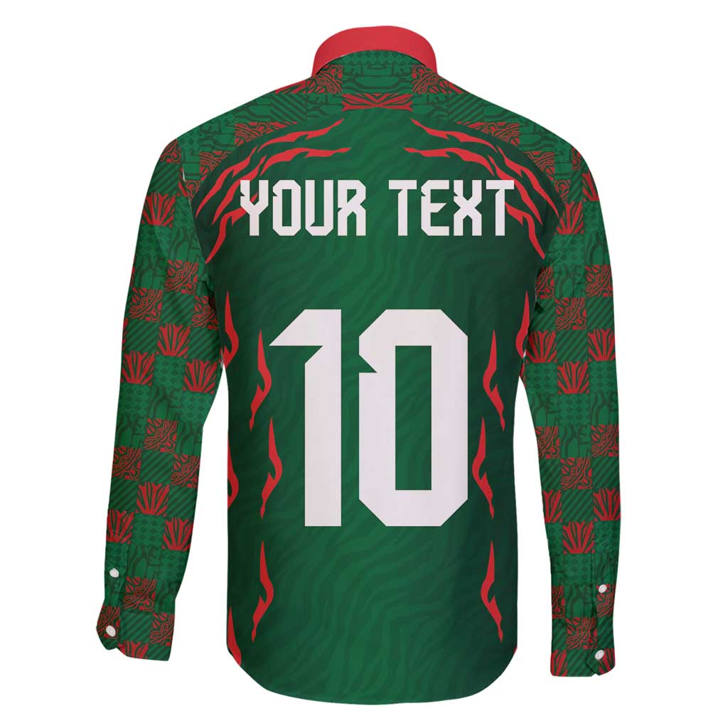 Custom Bangladesh Football Family Matching Tank Maxi Dress and Hawaiian Shirt Bengal Tigers Green-Red Warriors