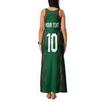 Custom Bangladesh Football Family Matching Tank Maxi Dress and Hawaiian Shirt Bengal Tigers Green-Red Warriors