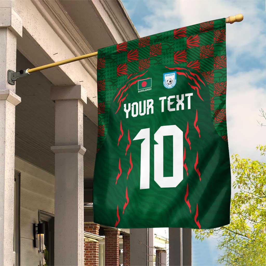 Custom Bangladesh Football Garden Flag Bengal Tigers Green-Red Warriors