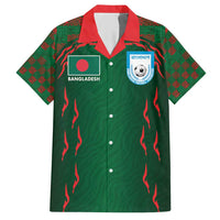 Custom Bangladesh Football Hawaiian Shirt Bengal Tigers Green-Red Warriors