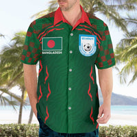 Custom Bangladesh Football Hawaiian Shirt Bengal Tigers Green-Red Warriors