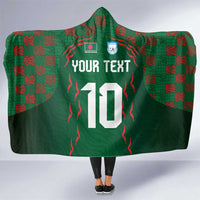 Custom Bangladesh Football Hooded Blanket Bengal Tigers Green-Red Warriors