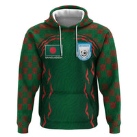 Custom Bangladesh Football Hoodie Bengal Tigers Green-Red Warriors
