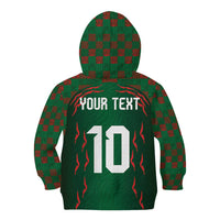 Custom Bangladesh Football Kid Hoodie Bengal Tigers Green-Red Warriors