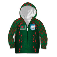 Custom Bangladesh Football Kid Hoodie Bengal Tigers Green-Red Warriors