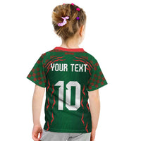 Custom Bangladesh Football Kid T Shirt Bengal Tigers Green-Red Warriors