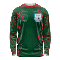 Custom Bangladesh Football Long Sleeve Shirt Bengal Tigers Green-Red Warriors