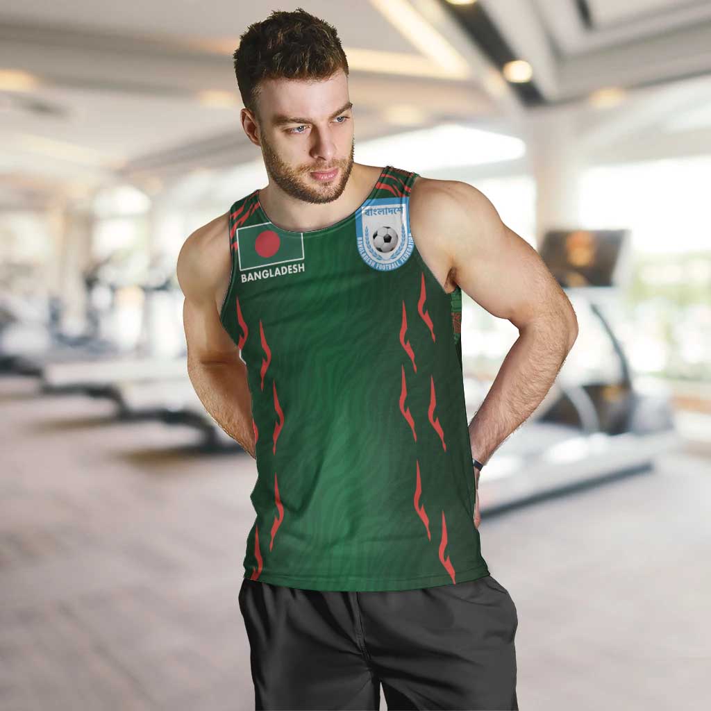Custom Bangladesh Football Men Tank Top Bengal Tigers Green-Red Warriors