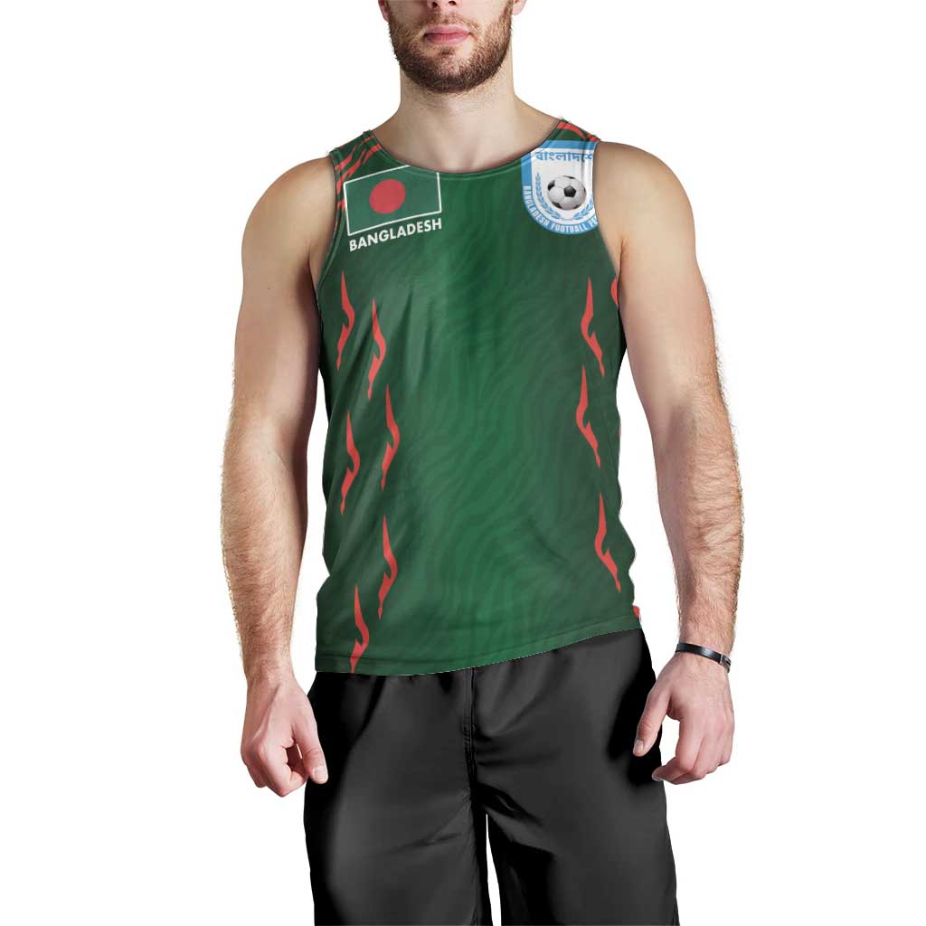 Custom Bangladesh Football Men Tank Top Bengal Tigers Green-Red Warriors