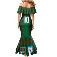 Custom Bangladesh Football Mermaid Dress Bengal Tigers Green-Red Warriors