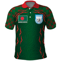 Custom Bangladesh Football Polo Shirt Bengal Tigers Green-Red Warriors