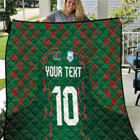 Custom Bangladesh Football Quilt Bengal Tigers Green-Red Warriors