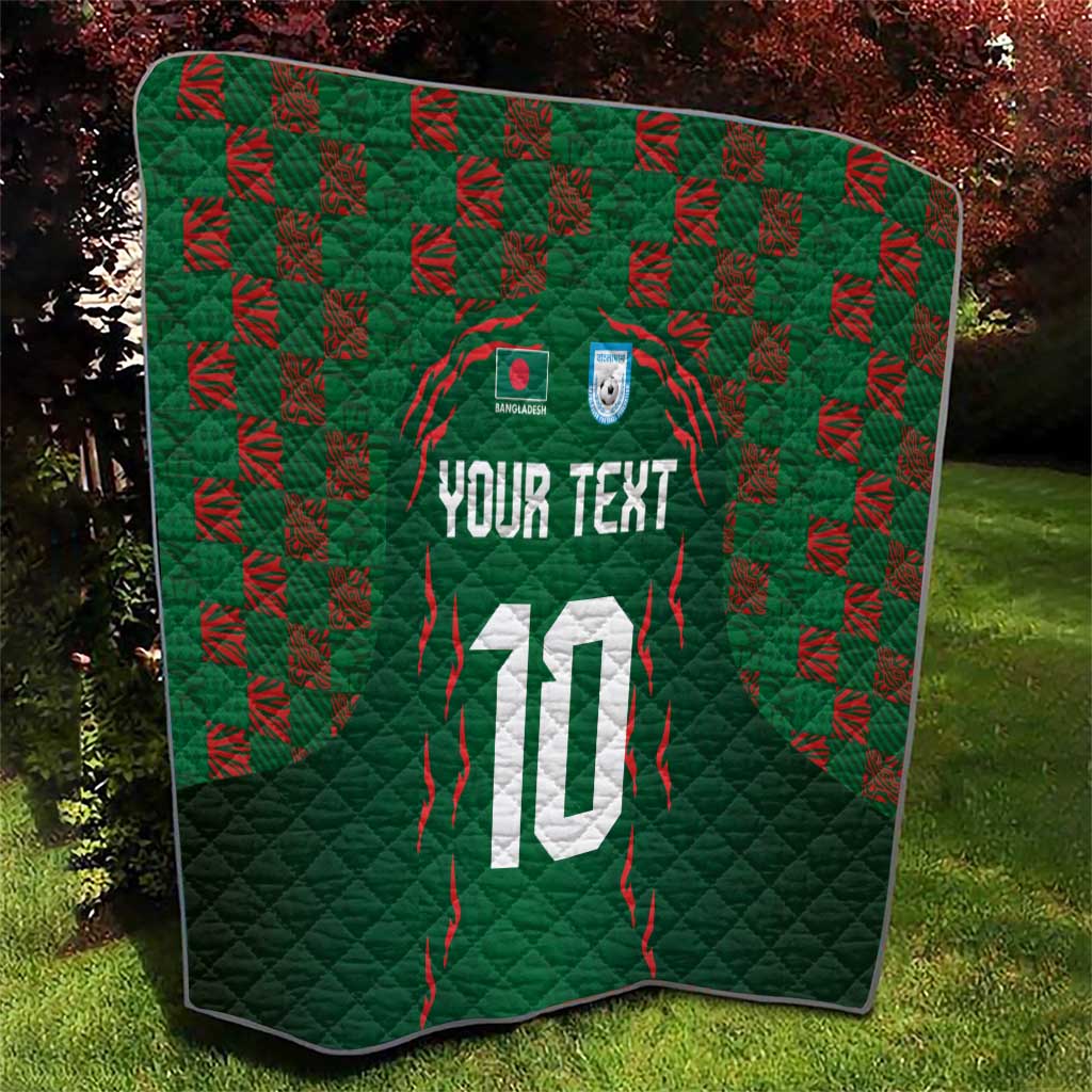 Custom Bangladesh Football Quilt Bengal Tigers Green-Red Warriors