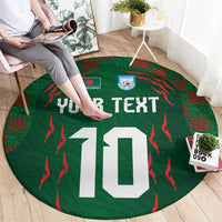 Custom Bangladesh Football Round Carpet Bengal Tigers Green-Red Warriors